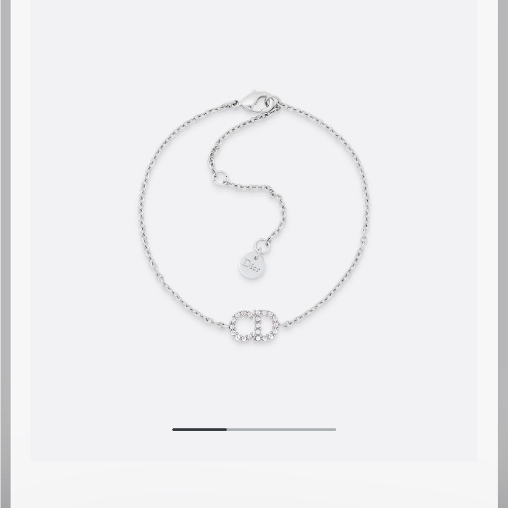 Dior Silver Bracelet with Crystal Embellishments